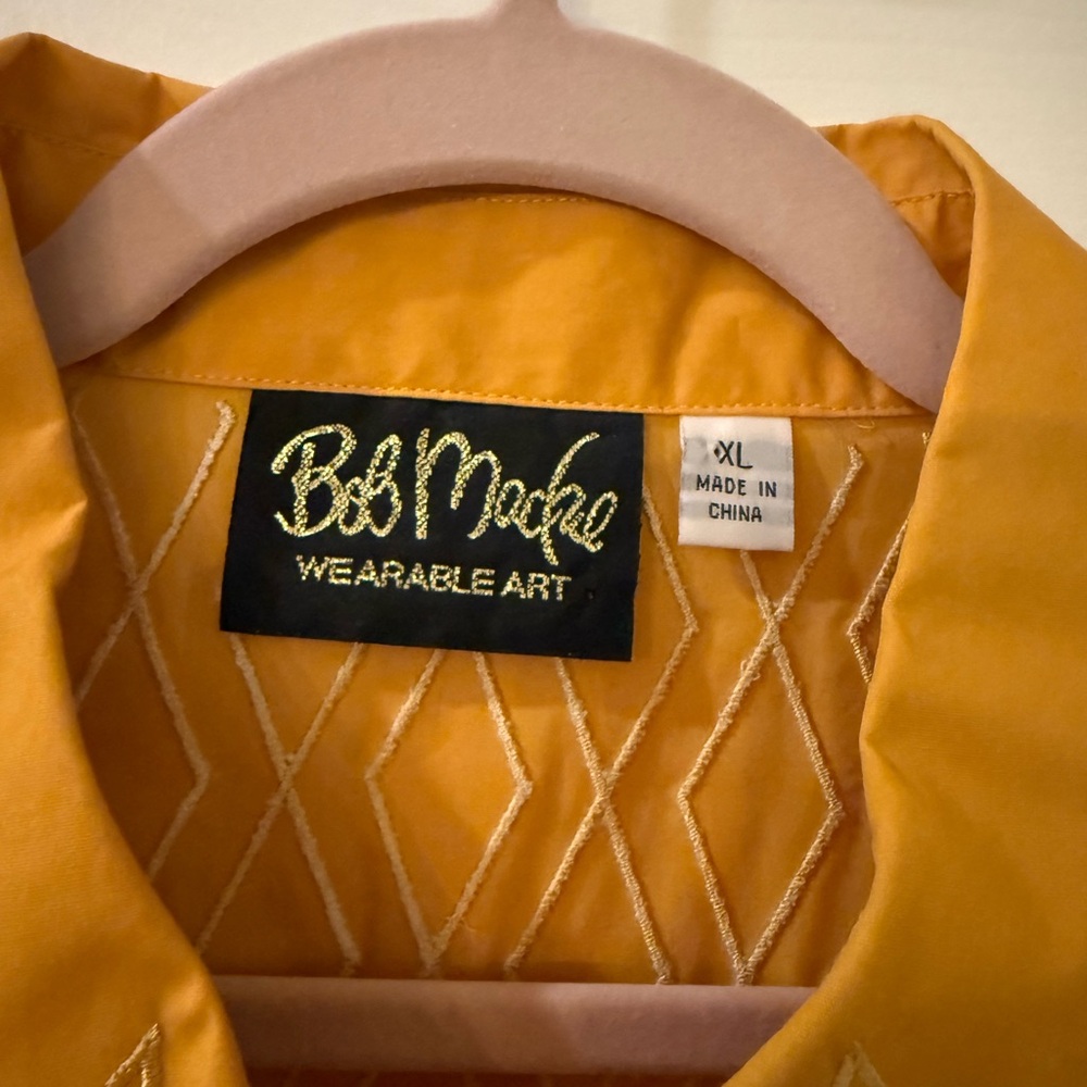Bob Mackie Women’s Casual Yellow Button Down Shirt - Picture 2 of 6
